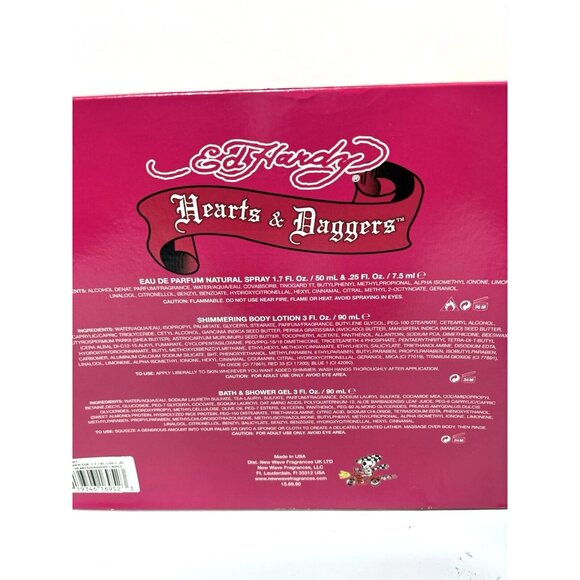 Ed Hardy Hearts & Daggers Eau De Parfum 4pc Gift Set - Picture 7 of 8